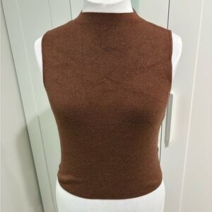Mod On Trend - Shimmer Brown Sleeveless Knit Top